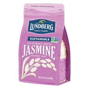 Lundberg Family Farms – Organic California White Jasmine Rice, Bulk Rice, Pantry Staple, Great for Cooking, Gluten-Free, Non-GMO, USDA Certified Organic, Vegan, Kosher (32 oz)