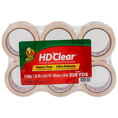 Duck HD Clear Heavy Duty Packing Tape Refill, 6 Rolls, 1.88 Inch x 54.6 Yard, (441962) | The Storepaperoomates Retail Market - Fast Affordable Shopping
