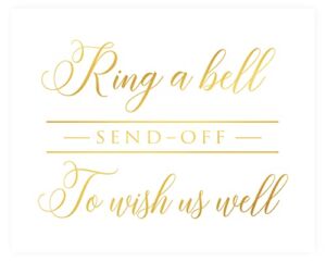 Gold Foil Wedding Ring A Bell Send Off Unframed Sign, Choose Foil Color and Size, Light The Way Wedding Decor Reception Decoration Poster