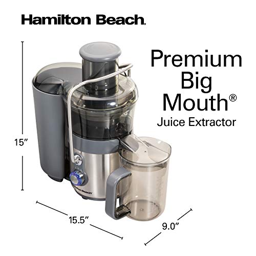 Hamilton Beach Juicer Machine, Centrifugal Extractor, Big Mouth 3″ Feed Chute, Easy Clean, 2-Speeds, BPA Free Pitcher, Holds 40 oz. – 850W Motor, Silver | The Storepaperoomates Retail Market - Fast Affordable Shopping