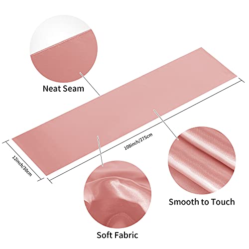 YUHX Pack of 10 Satin Table Runner 12 x 108 Inches Long,Rose Gold Table Runners for Wedding, Birthday Parties, Banquets Decorations（Rose Gold,10 Pack） | The Storepaperoomates Retail Market - Fast Affordable Shopping