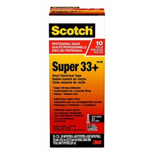 Scotch Super 33+ Vinyl Electrical Tape, .75-In x 66-Ft, Pack of 10