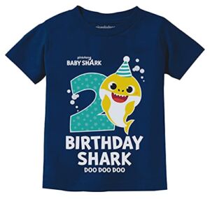 Baby Shark Shirt Gift for Kids Toddler 2nd 3rd 4th Birthday Girl Boy Outfit Navy 2T