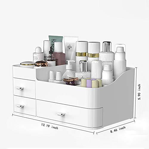 Makeup Organizer With Drawers,BREIS Chic Countertop Storage for Cosmetics Elegant Vanity Holder for Brushes, Eyeshadow, Lotions, Lipstick, Nail Polish and Jewelry (White) | The Storepaperoomates Retail Market - Fast Affordable Shopping