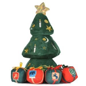 HARRY POTTER 14″ Holiday Tree Burrow Dog Toy with Plush Squeaker Hogwarts House Presents | Dog Toys for Pets, Plush Dog Toy, Dog Squeaky Toy, Toys for Dogs