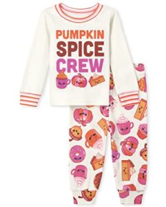 The Children’s Place child Family Matching Christmas Holiday Pajamas Sets, Snug Fit 100% Cotton, Big Kid, Toddler, Pumpkin Spice & Toddler – PJ Set 3T