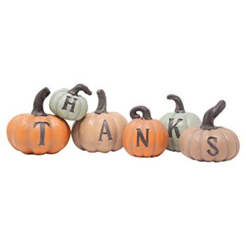 Thanks Pumpkin Decoration | Thanksgiving 6 pcs Hand-Painted Pumpkins Fall House Decor for Thanksgiving Harvest Day Tabletop Collection, Kitchen Living Room Bedroom | The Storepaperoomates Retail Market - Fast Affordable Shopping