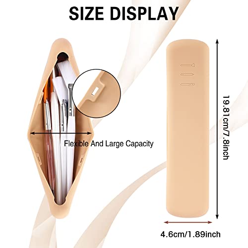 2Pcs Makeup Brush Holder for Travel, Silicon Makeup Organizer Magnetic Closing Cosmetic Brushes Cases Portable Makeup Tools Organizer for Travel （Khaki+Black） | The Storepaperoomates Retail Market - Fast Affordable Shopping