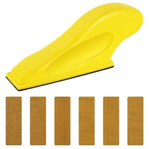 Mini Sander Kit, Micro Sanding Tools for Small Projects, Small Detail Handle Sanding for Tight Narrow Spaces&DIY Crafts, Sandpaper of 6 Grits-60 PCS for Wood Working, Car Finishing &Metal Polishing