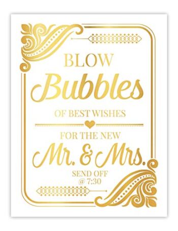 Send Off Wedding bubbles Sign Choose Your Foil Color and Unframed Print Size Gold Foil Reception Decoration Signage, Metallic Bubbles Wedding Exit Bubbles Wedding Signage Reception Decoration Poster | The Storepaperoomates Retail Market - Fast Affordable Shopping