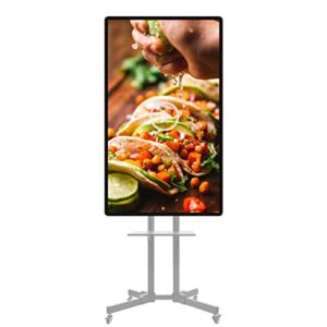 Hellsehen Digital Signage Advertising Display 32 inch LCD Touch HD Screen Menu Retail Ultra Thin Slim Interactive Smart Board Wall Mount Commercial Restaurant AD Media Player for Marketing Business