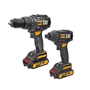 Caterpillar DX12K 18V 1 FOR ALL Cordless Hammer Drill & Impact Driver Combo Kit with 2 Batteries
