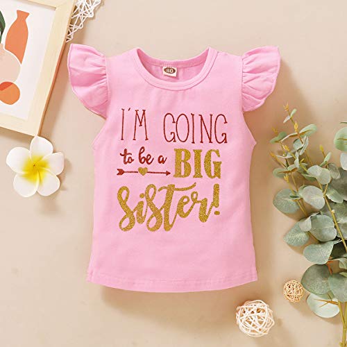 Toddler Baby Girls Romper I’m Going to Be Big Sister T-Shirt Infant Shirt Top (18-24 Months Old, Pink I’m Going to Be Big Sister Short Sleeve) | The Storepaperoomates Retail Market - Fast Affordable Shopping