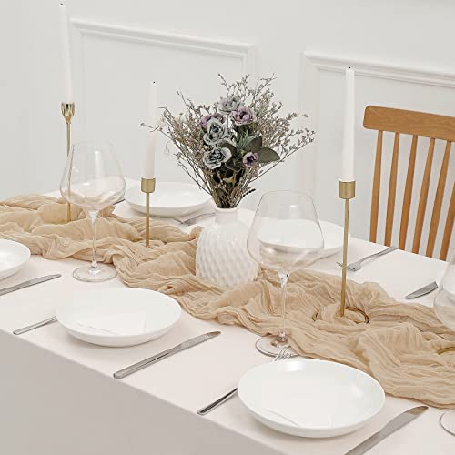 DOLOPL Beige Cheesecloth Table Runner 13.3ft Boho Gauze Cheese Cloth Table Runner Rustic Sheer Runner 160inch Long for Wedding Bridal Baby Shower Birthday Party Cake Table Decorations | The Storepaperoomates Retail Market - Fast Affordable Shopping