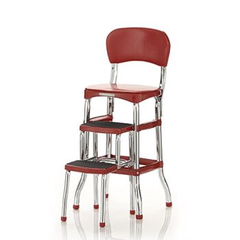Cosco Retro Counter Chair/Step Stool, Sliding, Red | The Storepaperoomates Retail Market - Fast Affordable Shopping