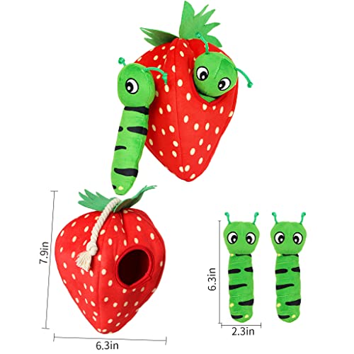 IFOYO Interactive Dog Toys, Hide and Seek Dog Toys, Squeaky Plush pet Toys, Strawberry | The Storepaperoomates Retail Market - Fast Affordable Shopping