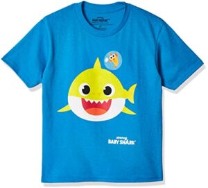 Pinkfong Boys’ Toddler Baby Shark Short Sleeve T-Shirt, Turquoise, 3T