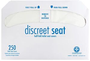 Hospeco Discreet Seat Half-Fold Toilet Seat Covers (20 Packs of 250) – DS-5000,White