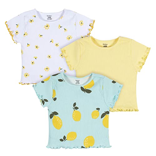 Gerber Baby Girls’ 3-Pack Short Sleeve Tees, Yellow Lemons, 0-3 Months | The Storepaperoomates Retail Market - Fast Affordable Shopping