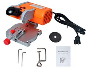 Mini Cut-off Miter Saw for Cutting Metal Wood Plastic Arts & Crafts, 110V Power Benchtop Cut Off Miter Saw with 2″ Blade 1/2″ Cuting Depth Miter