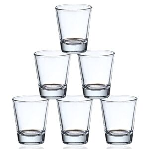 Shot Glass Set, 100% Clean 100% Wipe Glass Shot Glasses, 1.5 oz, Set of 6, Clear Shot Glasses