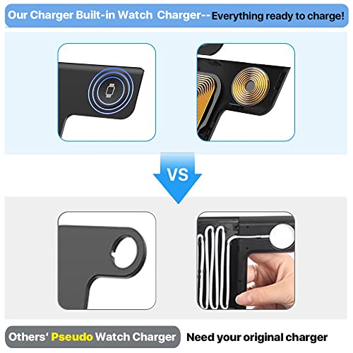 Wireless Charger,MILDILY 3 in 1 Wireless Charging Station for Apple iPhone/iWatch/Airpods, iPhone 14,13,12,11 (Pro, Pro Max)/XS Max/XR/XS/X/8(Plus), iWatch 7/6/SE/5/4/3/2, AirPods 3/2/pro(Black | The Storepaperoomates Retail Market - Fast Affordable Shopping