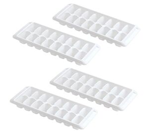 Kitch Easy Release White Ice Cube Tray, 16 Cube Trays (Pack of 4) (4 Pack – 64 Cubes)