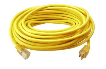 Southwire 25890002 2589SW0002 Outdoor Cord-12/3 SJTW Heavy Duty 3 Prong Extension Cord, Water Resistant Vinyl Jacket, for Commercial Use and Major Appliances, Foot, Yellow, 100 Feet, Ft | The Storepaperoomates Retail Market - Fast Affordable Shopping
