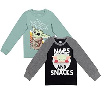STAR WARS The Child Little Boys 2 Pack Long Sleeve Graphic Raglan T-Shirts Black/Green 6 | The Storepaperoomates Retail Market - Fast Affordable Shopping