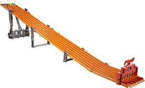 ​Hot Wheels Track Set with 6 1:64 Scale Toy Cars and 6-Lane Race Track, Includes Track Storage and Lights and Sounds, Super 6-Lane Raceway ​​​