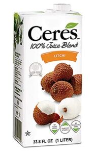 Ceres 100% All Natural Pure Fruit Juice Blend – Delicious Litchi Edition – Rich in Vitamin C, No Added Sugar or Preservatives, Cholesterol Free, Gluten Free – 33.8 FL OZ (Pack of 6)