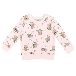 Star Wars The Mandalorian Baby Yoda Toddler Girls French Terry Pullover Sweatshirt Pink 3T