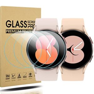 Suoman 4-Pack for Galaxy Watch 5 40mm Screen Protector/Galaxy Watch 4 40mm Screen Protector, Tempered Glass Protector for Samsung Galaxy Watch 4/5 (40mm) Smartwatch