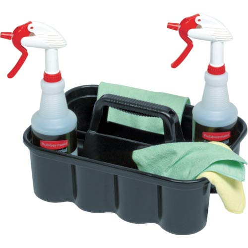 Rubbermaid Commercial Products Deluxe Carry Caddy for Cleaning Products, Spray Bottles, Sports/Water Bottles, and Postmates/Uber Eats Drivers, Black (FG315488BLA) | The Storepaperoomates Retail Market - Fast Affordable Shopping