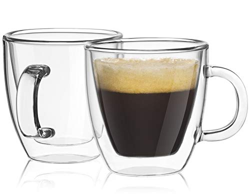JoyJolt Savor Double Wall Insulated Glasses Espresso Mugs (Set of 2) – 5.4-Ounces | The Storepaperoomates Retail Market - Fast Affordable Shopping