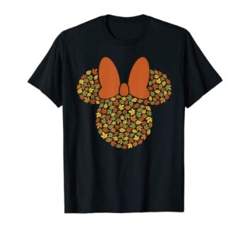 Disney Minnie Mouse Icon Autumn Fall Leaves T-Shirt | The Storepaperoomates Retail Market - Fast Affordable Shopping
