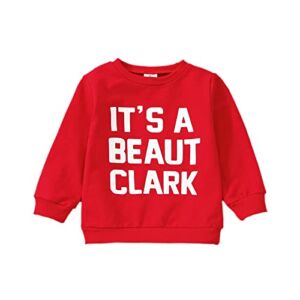 Toddler Baby Boys Girls Christmas Clothes Funny Letter Print Sweatshirt Winter Baby Christmas Outfit Xmas Shirt