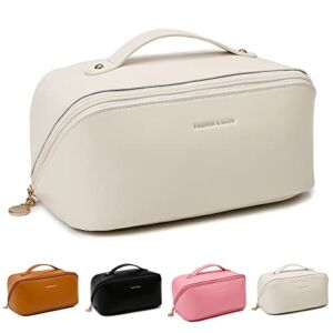 Large Capacity Travel Cosmetic Bag Waterproof PU Leather Peachloft, Makeup Bags Pouch for Women Traveling