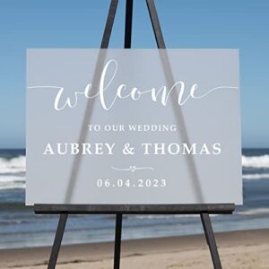 Semi-Custom Wedding Welcome Sign, Create your own Welcome Wedding Sign! Acrylic Wedding Sign – 18″Hx24″W Landscape Frosted Acrylic