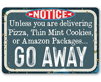 Notice Go Away Sign – Funny Yard Gate and Entryway Sign, Patio and Front Door Decoration, Classic Entrance Signage and Housewarming Gift, 8×12 Use Indoors or Outdoors Durable Metal Sign | The Storepaperoomates Retail Market - Fast Affordable Shopping