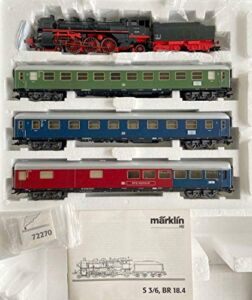MARKLIN HO GFR DB Express Train Set 29854 with Digital All CAST Heavy Metal 4-6-2 STEAM BR-18.4 Locomotive W/Sounds FUNTIONS and 3 Express Long Coachs Cars