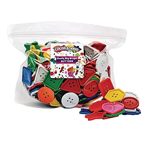 Colorations – BAGBTN Really Big Bright Buttons, 130 Pieces, 1 Pound, 8 Shapes, Assorted Colors, Sewing, Jumbo, Projects, Crochet, Knitting, Gifts, Hand Made, Arts & Crafts, for Kids | The Storepaperoomates Retail Market - Fast Affordable Shopping