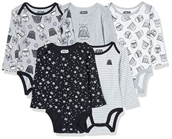 Amazon Essentials Disney | Marvel | Star Wars Baby Boys’ Long-Sleeve Bodysuits, Pack of 5, Star Wars Tiny Trooper, 6 Months | The Storepaperoomates Retail Market - Fast Affordable Shopping