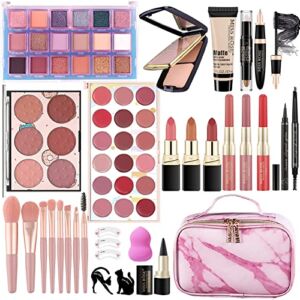 MISS ROSE M All In One Makeup Kit, Makeup Kit for Women Full Kit,Multipurpose Women’s Cosmetics Set,Beginners and Professionals Alike,Easy to Carry(DLS-Pink)