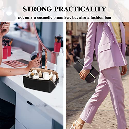 Portable Makeup Bag Opens Flat for Easy Access,Waterproof Large Cosmetic Bag Toiletry Bag,Travel Accessories Case Organizer Overnight Bag for Cosmetics,Toiletries,Pencils and Daily Use(Black) | The Storepaperoomates Retail Market - Fast Affordable Shopping