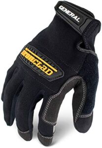 Ironclad General Utility Work Gloves GUG, All-Purpose, Performance Fit, Durable, Machine Washable, (1 Pair), Large – GUG-04-L , Black