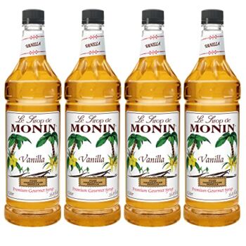 Monin – Vanilla Syrup, Versatile Flavor, Great for Coffee, Shakes, and Cocktails, Gluten-Free, Non-GMO (1 Liter, 4-Pack) | The Storepaperoomates Retail Market - Fast Affordable Shopping