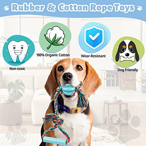 Dog Chew Toys 6 Pack, AUKZON Dog Rope Toys Indestructible – Durable Dog Toys for Boredom, Natural Cotton Rubber, Tug of War, Puppy Teething Toys Convex Design for Small Medium Dogs | The Storepaperoomates Retail Market - Fast Affordable Shopping