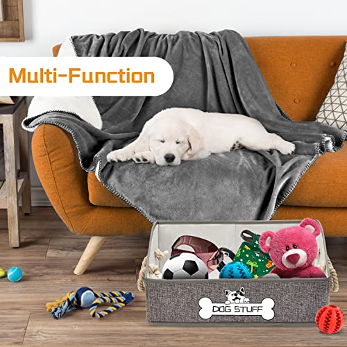 Thankspaw Dog Toy Box, Large Dog Toys Storage with Handle, Fabric Trapezoid Dog Toy Bin, Collapsible Basket Chest Organizer, Perfect for Pet Toys, Blankets, Dog Toys and Accessories | The Storepaperoomates Retail Market - Fast Affordable Shopping