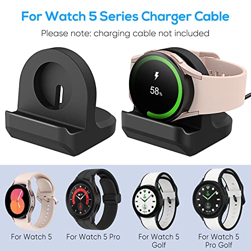Stand for Samsung Galaxy Watch 5(40,44mm)/ Watch 5 Pro(45mm)/ Watch 5 (Pro) Golf Edition(40,44,45mm), Silicone Non-Slip Charging Dock Holder with Integrated Cable Management Slot- [Cable Not Included] | The Storepaperoomates Retail Market - Fast Affordable Shopping